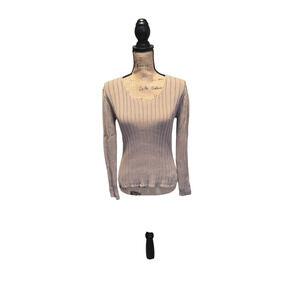 Banana Republic tan round neck knit sweater, size medium
